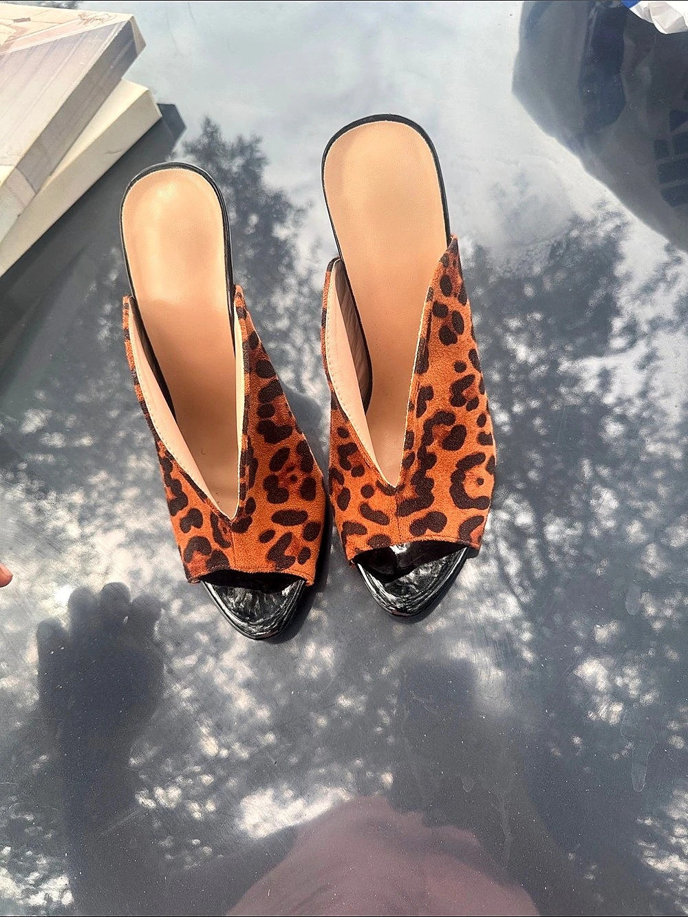 Leopard Print Pointed-Toe Mules